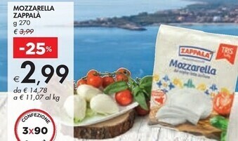 Bennet Zappalà mozzarella offerta