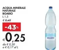 Bennet Boario acqua minerale naturale offerta