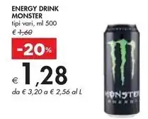 Bennet Monster energy drink offerta