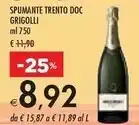 Bennet Spumante trento doc grigolli offerta