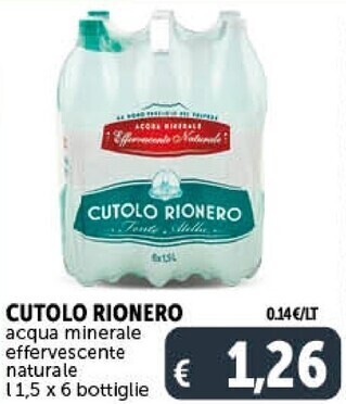 Cutolo rionero acqua minerale effervescente naturale