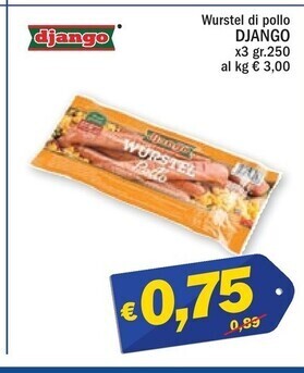 Ard Discount Django wurstel di pollo offerta