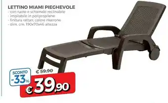 Famila Lettino Miami Pieghevole offerta