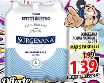 Il Genio Supermercato SORGESANA ACQUA NATURALE 6x 2 LT offerta