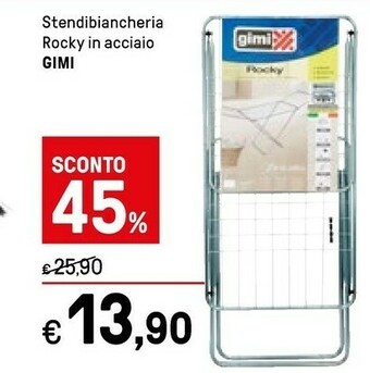 Iper La Grande Gimi Rocky Stendibiancheria Da Pavimento Argento offerta