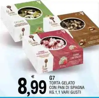 Gruppo La Tirrenica G7 TORTA GELATO CON PAN DI SPAGNA KG.1,1 VARI GUSTI offerta