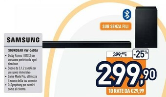 Unieuro Samsung HW-Q600A Nero 3.1.2 Canali offerta