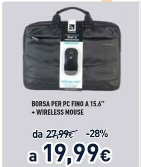 Unieuro Borsa Per Pc Fino A 15.6 + Wireless Mouse offerta