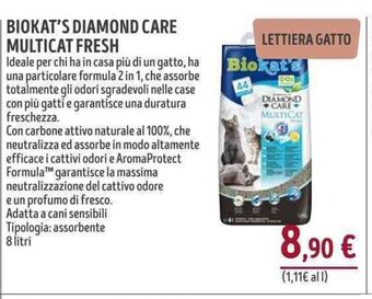 BIOKAT'S DIAMOND CARE MULTICAT FRESH 8 litri