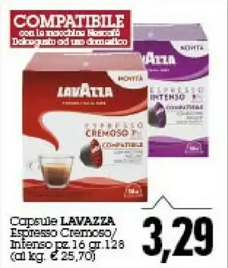 Emi Supermercati Lavazza Espresso Cremoso Capsule Caffè 16 Pezzo(i) offerta