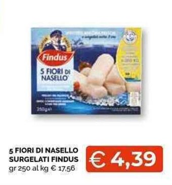 Mercatò Local 5 FIORI DI NASELLO SURGELATI FINDUS gr 250 offerta