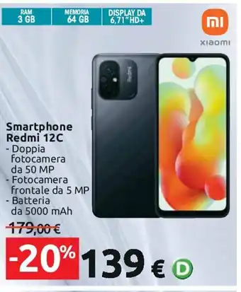 Carrefour Smartphone Redmi 12C offerta