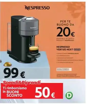 Carrefour NESPRESSO VERTUO NEXT offerta