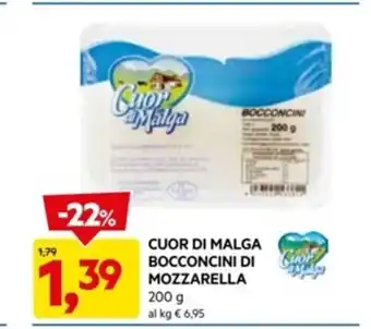 DPiù CUOR DI MALGA BOCCONCINI DI MOZZARELLA 200g offerta