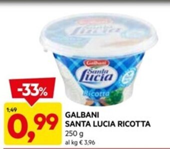 DPiù GALBANI SANTA LUCIA RICOTTA 250 g offerta