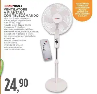Conad Sinotech ventilatore a piantana con telecomando offerta