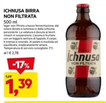 DPiù ICHNUSA BIRRA NON FILTRATA 500 ml offerta