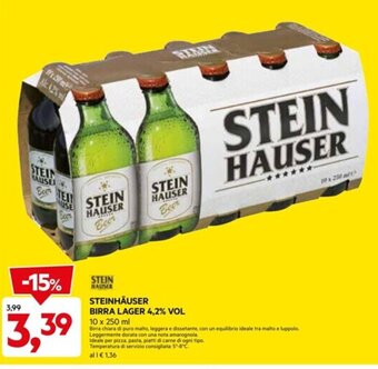 DPiù STEINHÄUSER BIRRA LAGER 4,2% VOL 10 x 250 ml offerta