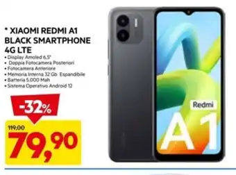 DPiù * XIAOMI REDMI A1 BLACK SMARTPHONE 4G LTE offerta