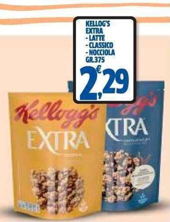 KELLOG'S EXTRA - LATTE - CLASSICO -NOCCIOLA GR.375