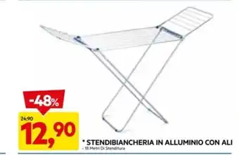 DPiù *STENDIBIANCHERIA IN ALLUMINIO CON ALI - 18 Metri Di Stenditura offerta