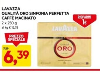 DPiù LAVAZZA QUALITÀ ORO SINFONIA PERFETTA CAFFÈ MACINATO 2 x 250 g offerta