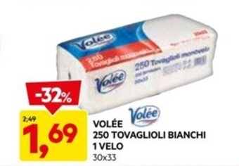 DPiù VOLÉE 250 TOVAGLIOLI BIANCHI 1 VELO 30x33 offerta