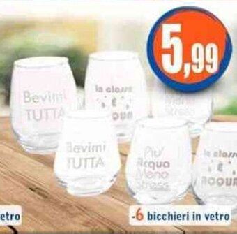 6 bicchieri in vetro