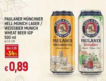 Famila Paulaner munchner hell munich lager beer igp offerta