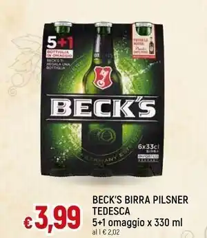 Famila Becks birra pilsner tedesca 330 ml offerta
