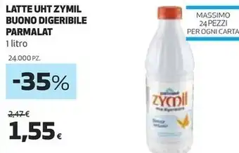 Coop Parmalat latte uht zymil buono digeribile offerta