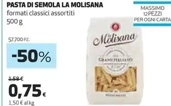 Coop La molisana pasta di semola offerta