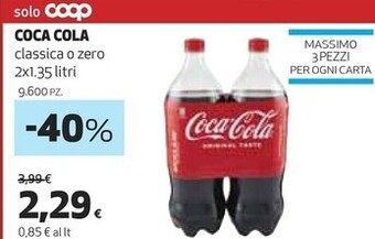 Coop Coca cola classica o zero offerta