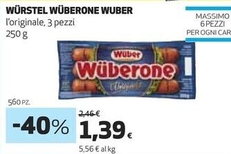 Coop Wuber wurstel wuberone offerta