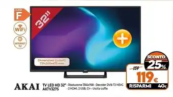 Akai tv led hd 32'' aktv327s