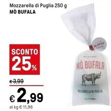 Iper La Grande Mò bufala mozzarella di puglia offerta