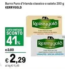 Iper La Grande Kerrygold burro puro d'irlanda classico o salato offerta