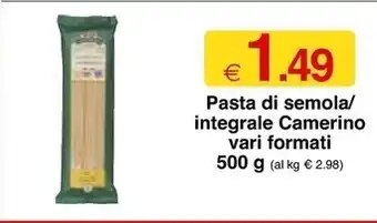 Pasta di camerino pasta di semola