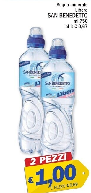 San benedetto acqua minerale libera