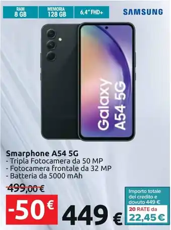 Carrefour Iper SAMSUNG Smarphone A54 5G offerta