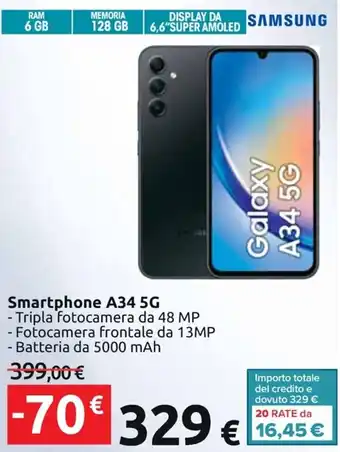Carrefour Iper SAMSUNG Smartphone A34 5G offerta