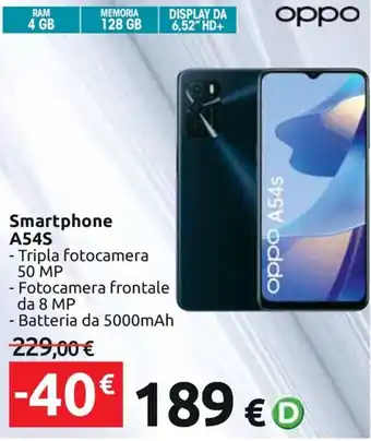 Carrefour Iper Oppo Smartphone A54S offerta