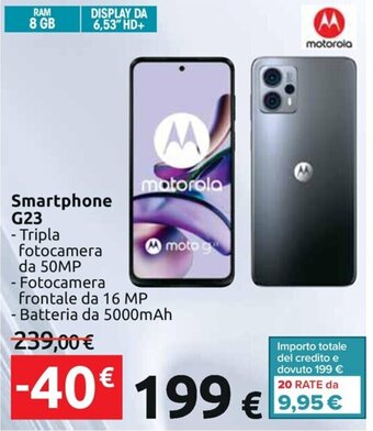 Carrefour Iper motorola Smartphone G23 offerta