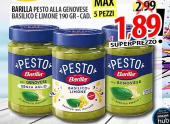 Il Genio Supermercato BARILLA PESTO ALLA GENOVESE BASILICO E LIMONE 190 GR-CAD. offerta
