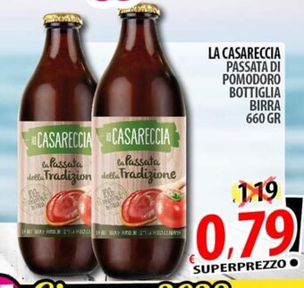 Il Genio Supermercato LA CASARECCIA PASSATA DI POMODORO BOTTIGLIA BIRRA 660 GR offerta