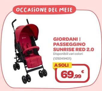 Bimbo Store GIORDANI PASSEGGINO SUNRISE RED 2.0 offerta