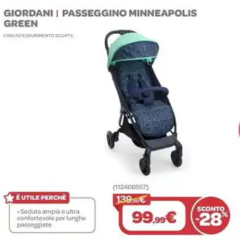Bimbo Store GIORDANI | PASSEGGINO MINNEAPOLIS GREEN offerta
