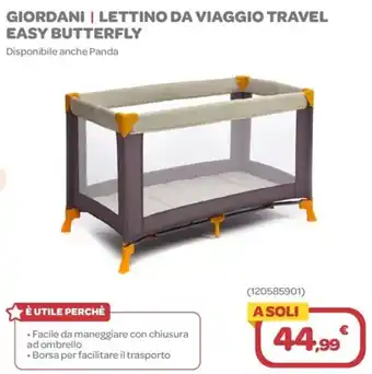 Bimbo Store GIORDANI | LETTINO DA VIAGGIO TRAVEL EASY BUTTERFLY offerta