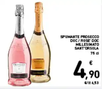 Spazio Conad SPUMANTE PROSECCO DOC/ROSE DOC MLLESIMATO SANT'ORSOLA 75 cl offerta