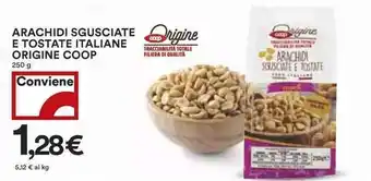 Coop Copp Origine Arachidi Sgusciate e Tostate Italiane 250g offerta